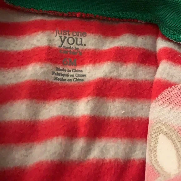 Carter’s Reindeer Striped Sleeper Footed One-piece Baby - Picture 7 of 9